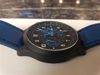 VERSUS BY VERSACE SOHO CHRONOGRAPH BLACK DIAL BLUE LEATHER MEN'S WATCH 3C7330000